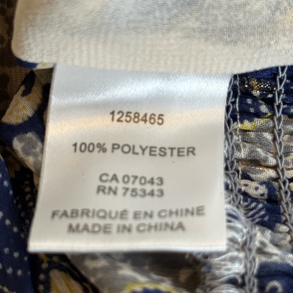 Rachel Roy | Blue & Yellow Floral Sleeveless Faux Wrap Cropped Fit Blouse - Picture 5 of 5